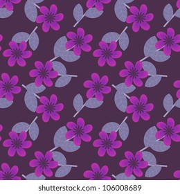 Seamless purple flowers pattern