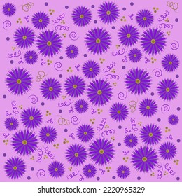 Un patrón de flores moradas sin costura.