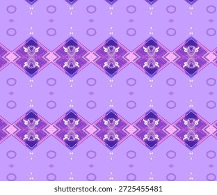 Padrão abstrato geométrico roxo contínuo com simetria caleidoscópio, formas ornamentais, textura de arte digital, fundo de fantasia, design moderno.
