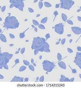 Seamless purple pattern with a rose vector