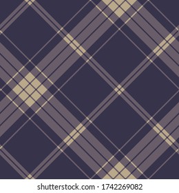 Seamless purple plaid design. Vector tartan background. For fabric, cover, textile etc.