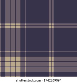 Diseño de yeso morado sin soldadura. Fondo vectorial tartán. Para tela, cubierta, textil, etc.