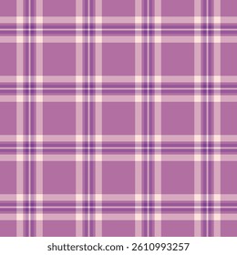 Seamless purple plaid pattern. Fabric texture design. Ideal for backgrounds, textiles, or digital creations with a classic, cozy, and versatile aesthetic.