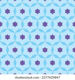 seamless purple and sky blue star pattern for wallpapers, backgrounds and Indonesian batik cloth motifs