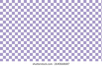 Seamless purple and white checkerboard pattern with a modern minimalist style. Perfect for backgrounds, packaging, textiles, digital design, or branding projects.