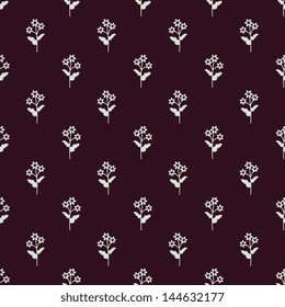 Seamless purple and white floral pattern