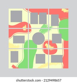 Seamless puzzle abstract shapes for social media background post