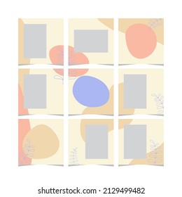 Seamless puzzle abstract shapes for social media background post