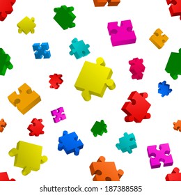 Seamless puzzle on white background. Vector