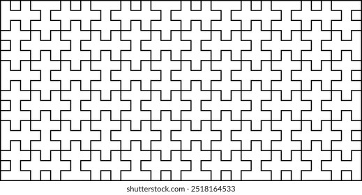 Seamless puzzle pattern. Black and white geometric background.