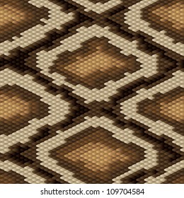 Seamless python snake skin pattern. Vector illustration.