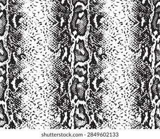 seamless python snake skin pattern in black and white colors for fashion textile prints and animal texture background