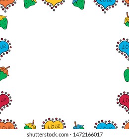 Seamless. Quadratic frames doodles. Vector. Picture in blue, white and black colors.