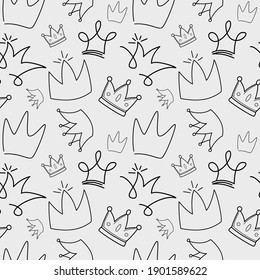 Seamless QUEEN, KING, vector illustration.