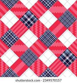 Seamless quilting Tartan pattern, art number 015