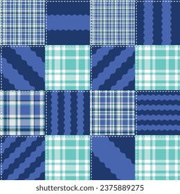 Seamless quilting Tartan pattern, art number 034