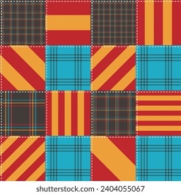 Seamless quilting Tartan pattern, art number 049