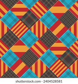 Seamless quilting Tartan pattern, art number 048