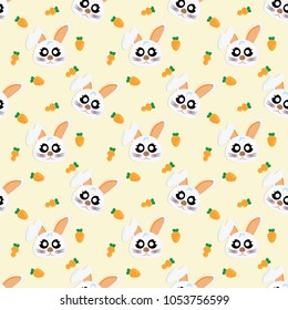 Seamless Rabbit Pattern Background Wallpaper Isolated