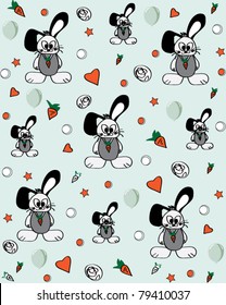 seamless rabbit pattern and carrots