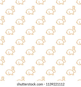 Seamless rabbit pattern. Easter holiday.