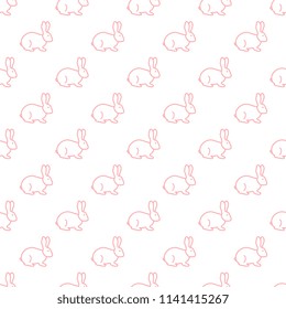Seamless rabbit pattern. Easter holiday.
