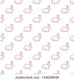 Seamless rabbit pattern. Easter holiday.