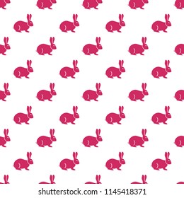 Seamless rabbit pattern. Easter holiday.