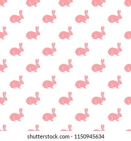Seamless rabbit pattern. Easter holiday.