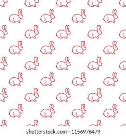 Seamless rabbit pattern. Easter holiday.