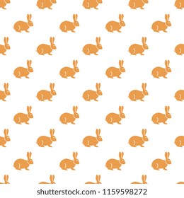 Seamless rabbit pattern. Easter holiday.