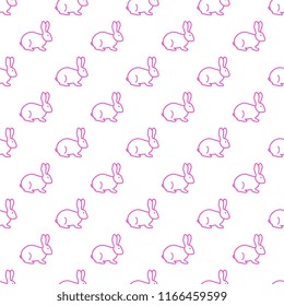 Seamless rabbit pattern. Easter holiday.