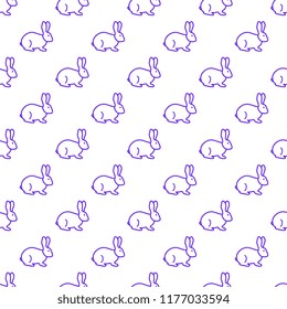 Seamless rabbit pattern. Easter holiday.