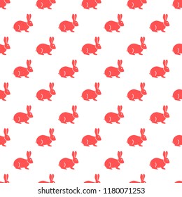 Seamless rabbit pattern. Easter holiday.