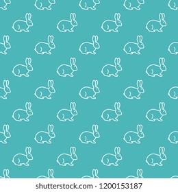 Seamless rabbit pattern. Easter holiday.