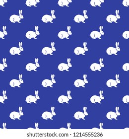 Seamless rabbit pattern. Easter holiday.