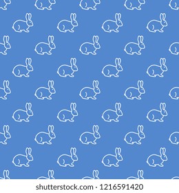 Seamless rabbit pattern. Easter holiday.