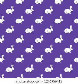 Seamless rabbit pattern. Easter holiday.