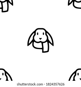 Seamless rabbit pattern for Easter holidays. Vector illustration
