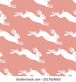 Seamless rabbit pattern to Easter holiday.Vector illustration