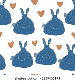 seamless rabbit pattern, fabric or paper design