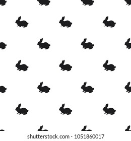 Seamless rabbit pattern on a white background