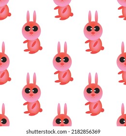 Seamless rabbit of pink background.