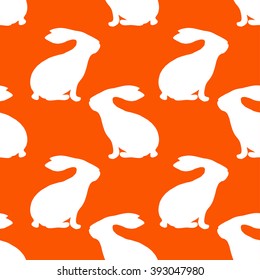 seamless rabbit silhouette pattern. vector illustration