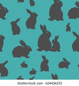 seamless rabbit silhouette pattern. vector illustration