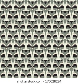 seamless raccoon pattern