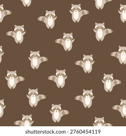 Seamless Racoon pattern dark