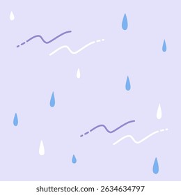Ilustração de plano de fundo do padrão de gota de chuva contínua para a estação chuvosa