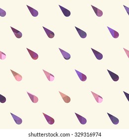 Seamless rain drop pattern. Stylish hipster background. Vector illustration. Can be used for textile design, web page background, surface textures, wallpaper