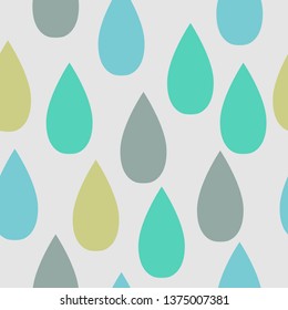 Seamless rain drop shape in cool tone colors that can use for background and printing